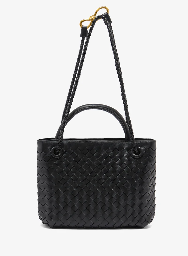 ايلا Gold Accent Woven Textured Detailed Top Handle Bag